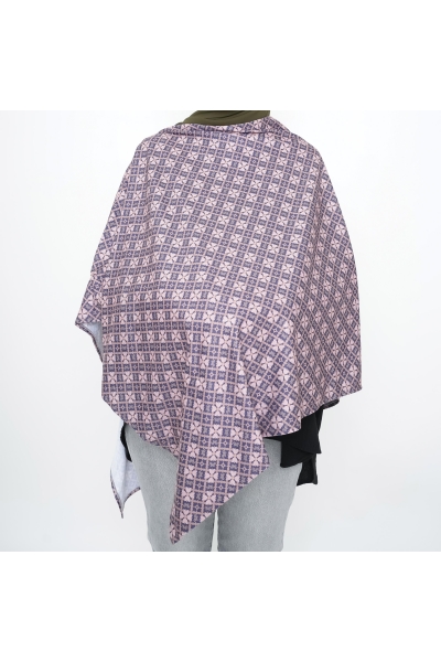 Nursing Cover Printed Cotton Spandex In Navy Blue